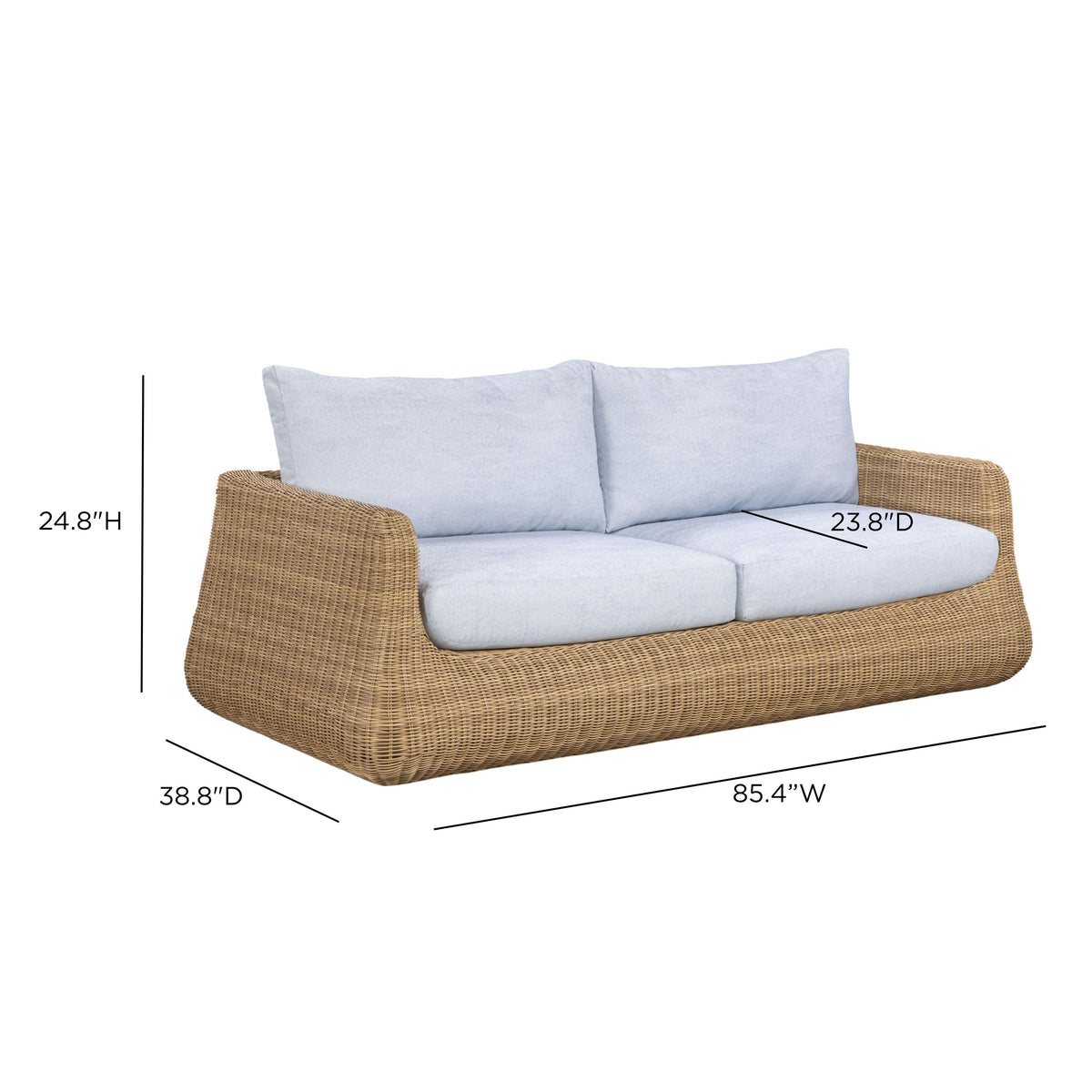 Dana 85" Light Blue Outdoor Sofa by TOV Furniture – photo 7 of 7