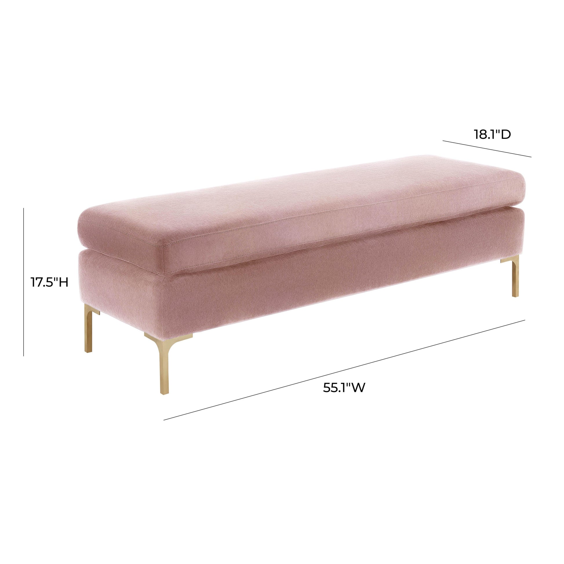 Delilah 55 Velvet Bench by TOV O6266