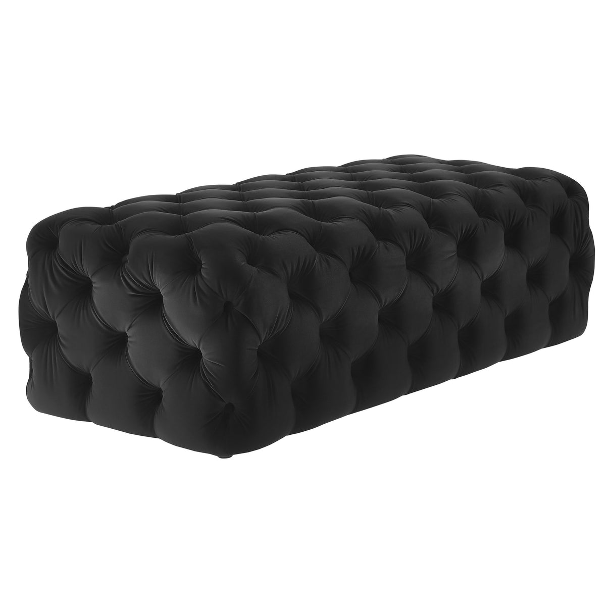 Kaylee Black Performance Velvet Tufted Jumbo Ottoman by TOV Furniture – photo 3 of 6