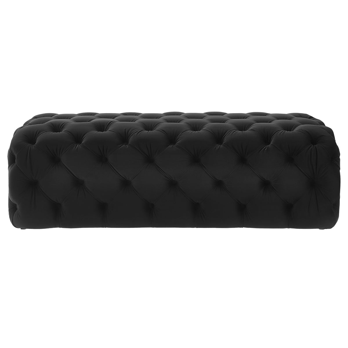 Kaylee Black Performance Velvet Tufted Jumbo Ottoman by TOV Furniture – photo 4 of 6