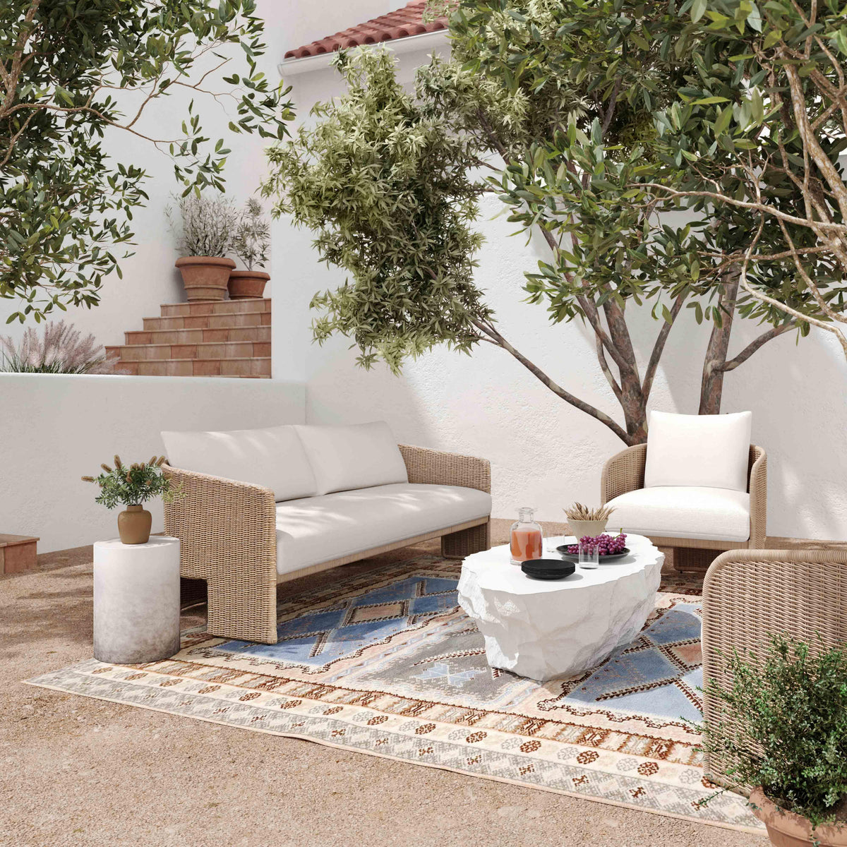 Alexa Cream Performance Fabric Outdoor Accent Chair by TOV Furniture – photo 2 of 8
