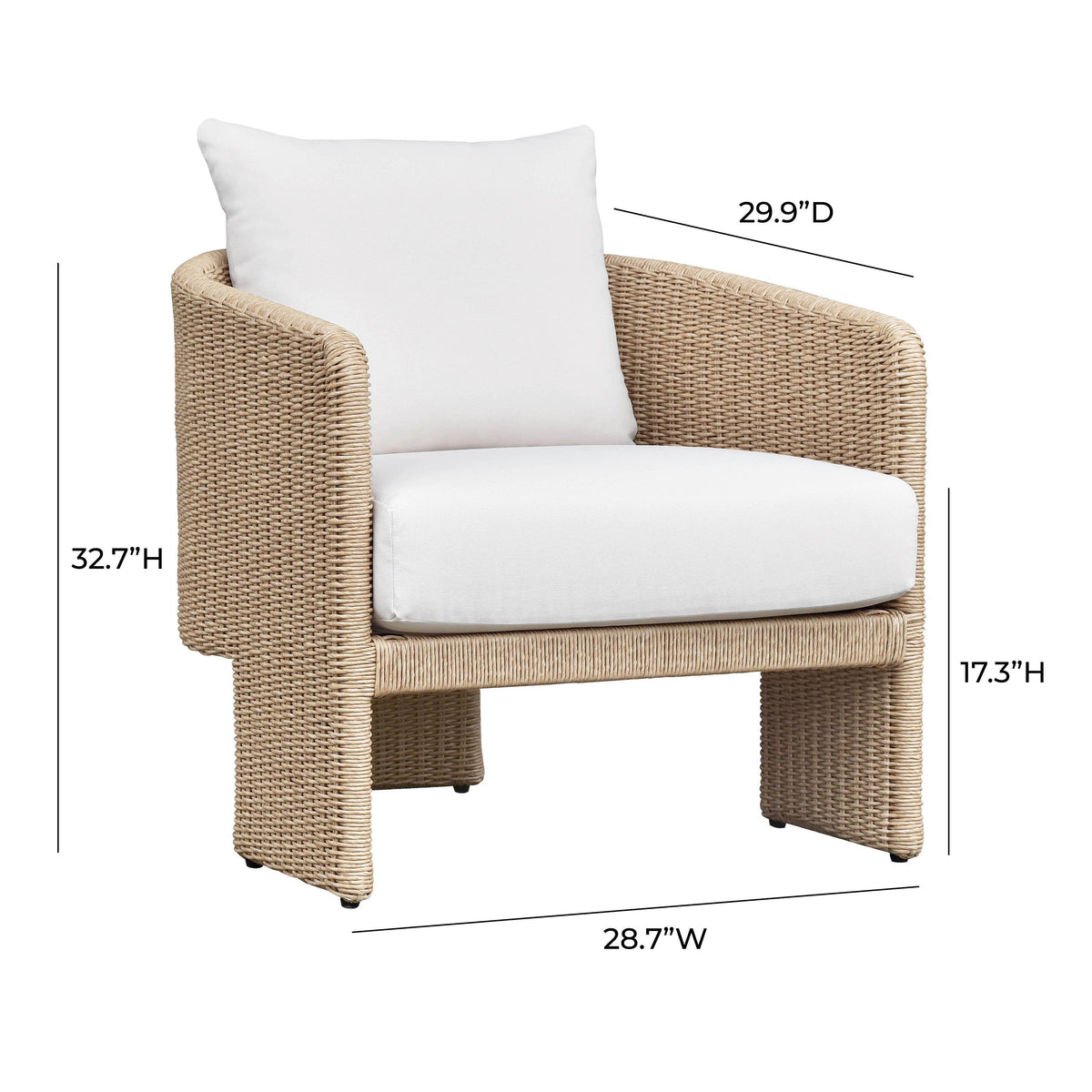 Alexa Cream Performance Fabric Outdoor Accent Chair by TOV Furniture – photo 7 of 8