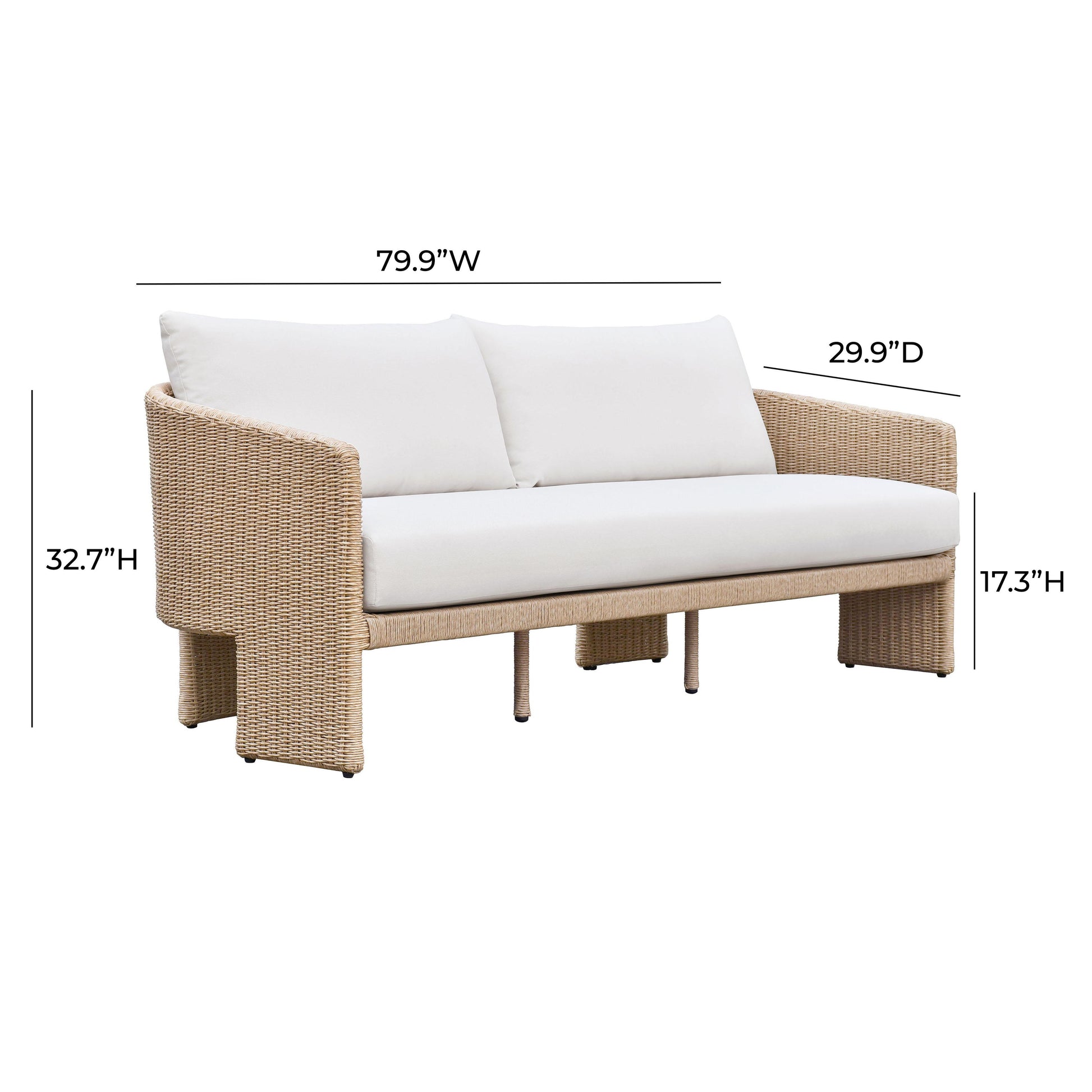 Alexa Cream Performance Fabric Outdoor Sofa by TOV