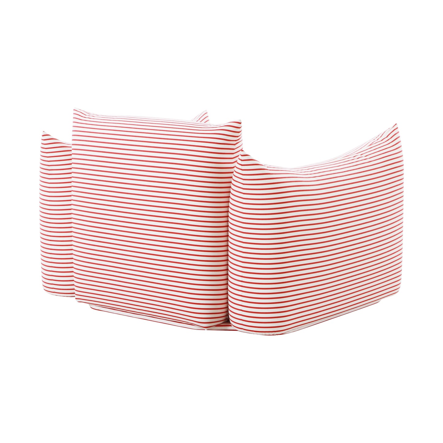 Saint Tropez Striped Stuffed Indoor/Outdoor Armchair Red by Tov Furniture