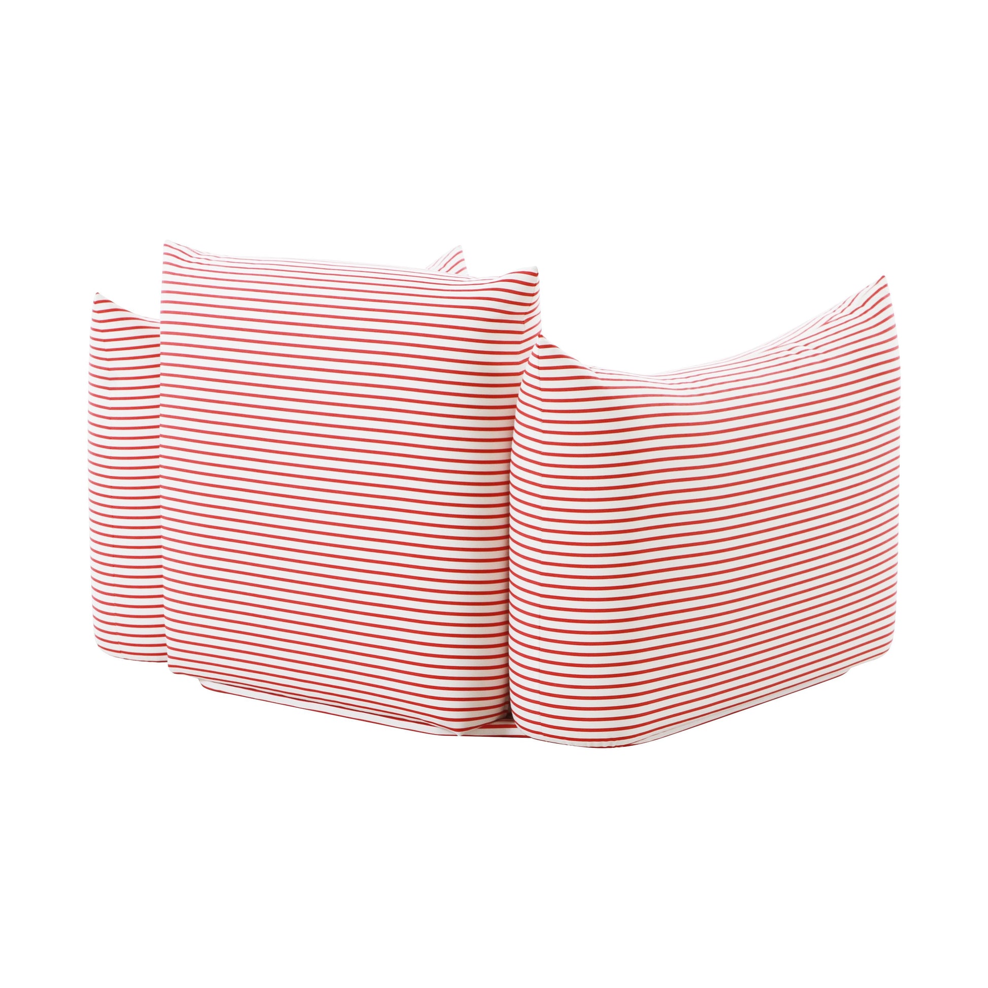 Saint Tropez Striped Stuffed Indoor/Outdoor Armchair Red by Tov Furniture