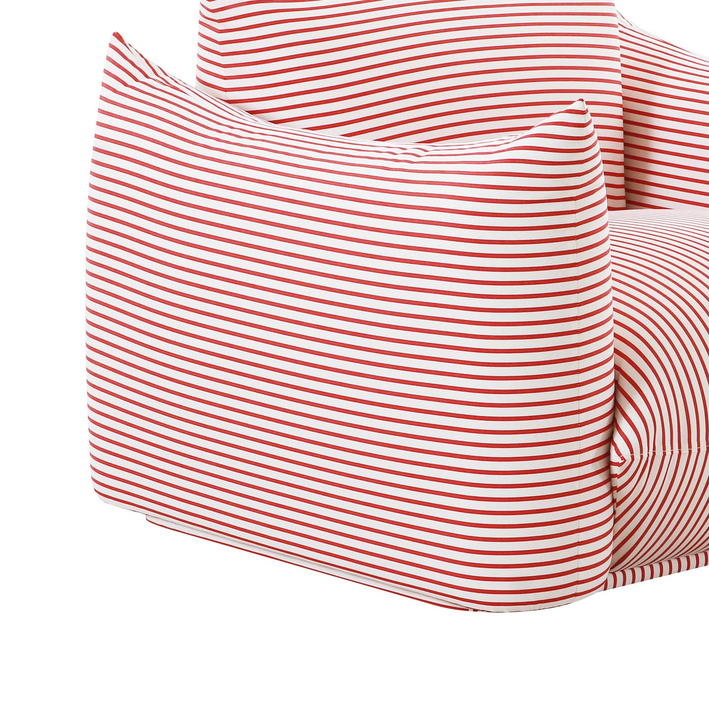 Saint Tropez Striped Stuffed Indoor/Outdoor Armchair Red by Tov Furniture