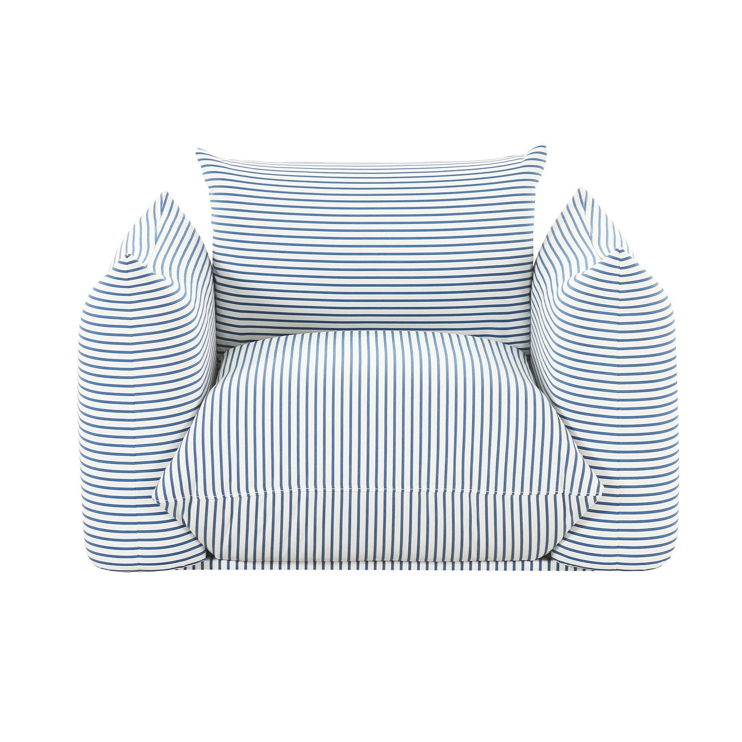 Saint Tropez Striped Stuffed Indoor/Outdoor Armchair Blue by Tov Furniture