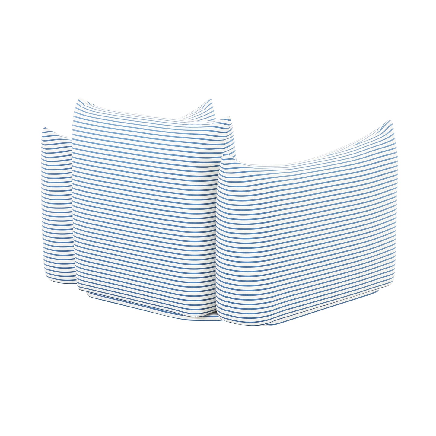 Saint Tropez Striped Stuffed Indoor/Outdoor Armchair Blue by Tov Furniture