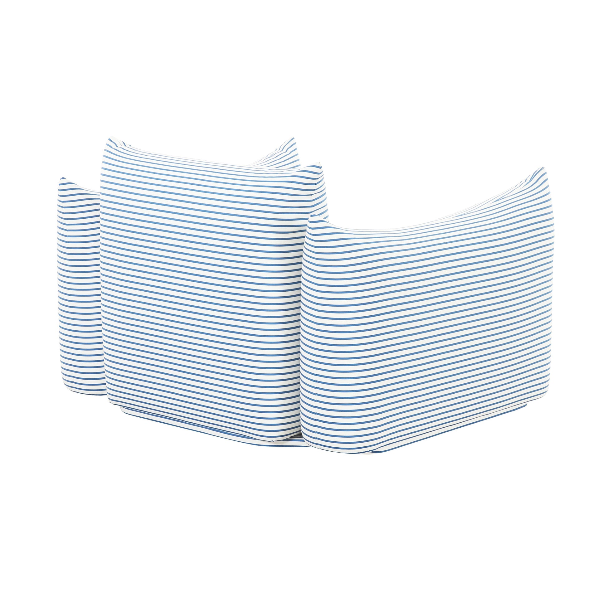 Saint Tropez Striped Stuffed Indoor/Outdoor Armchair Blue by Tov Furniture
