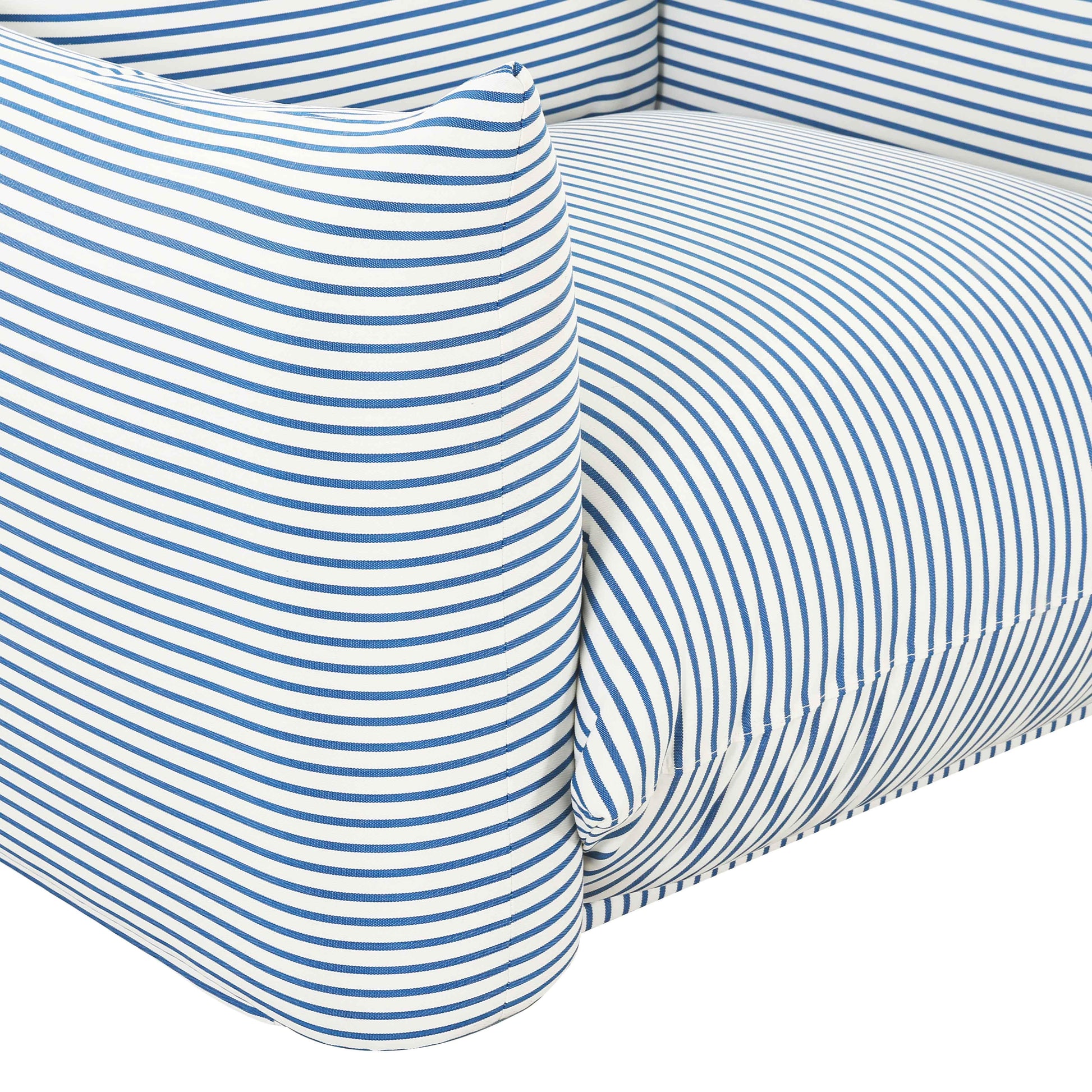 Saint Tropez Striped Stuffed Indoor/Outdoor Armchair Blue by Tov Furniture