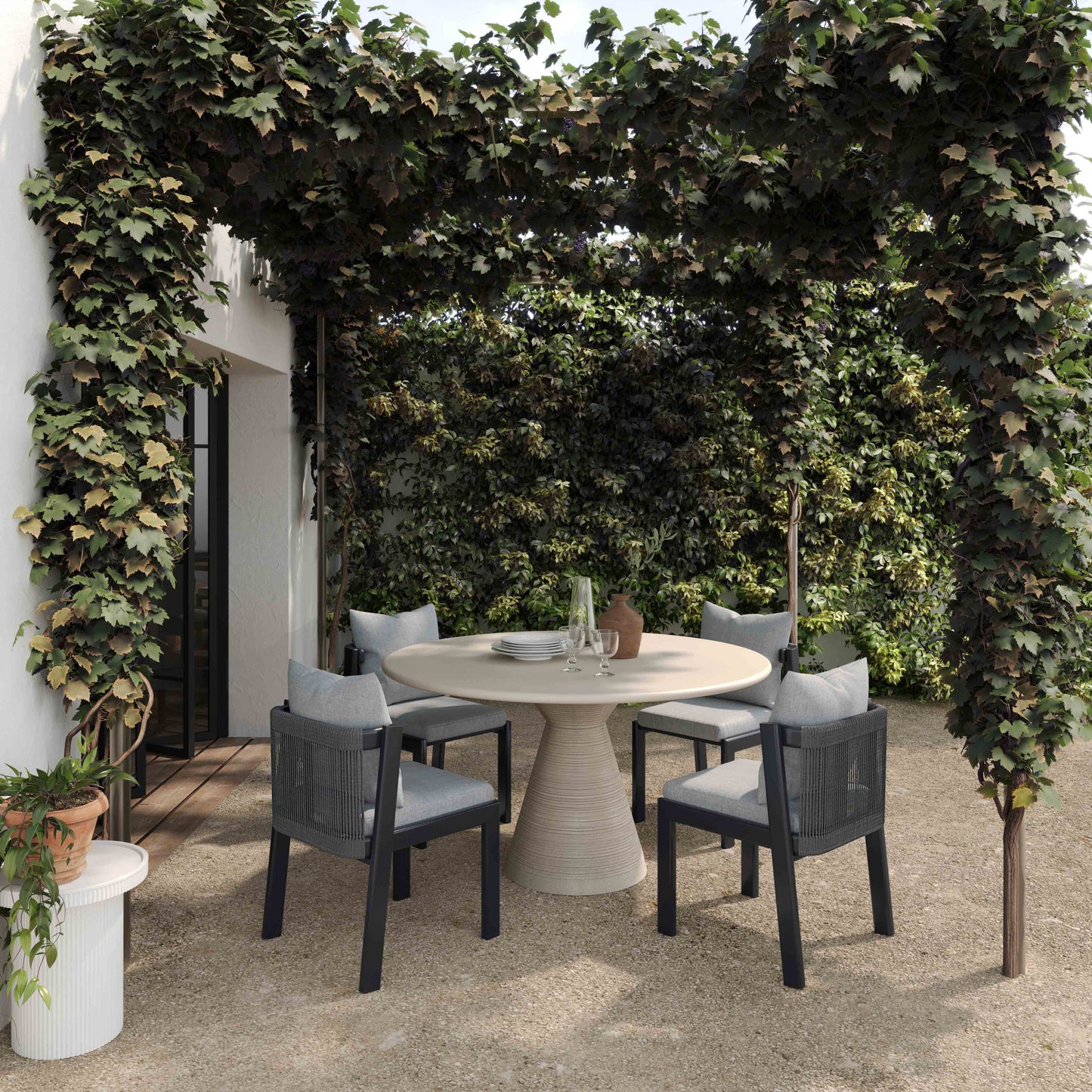 Nancy Outdoor Dining Chair Grey by Tov Furniture