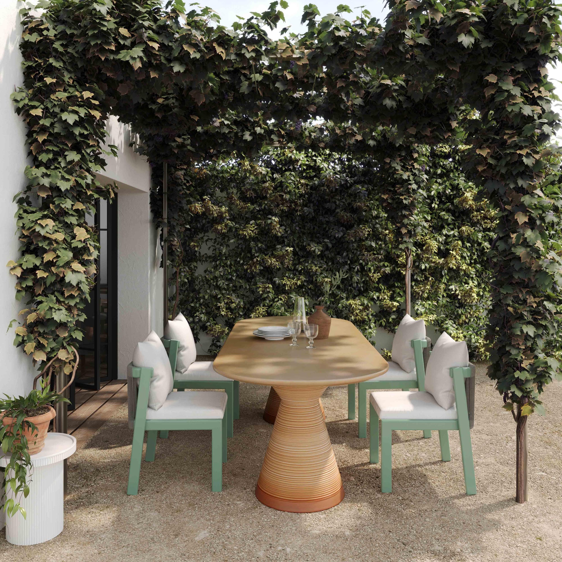 Nancy Outdoor Dining Chair Green by Tov Furniture