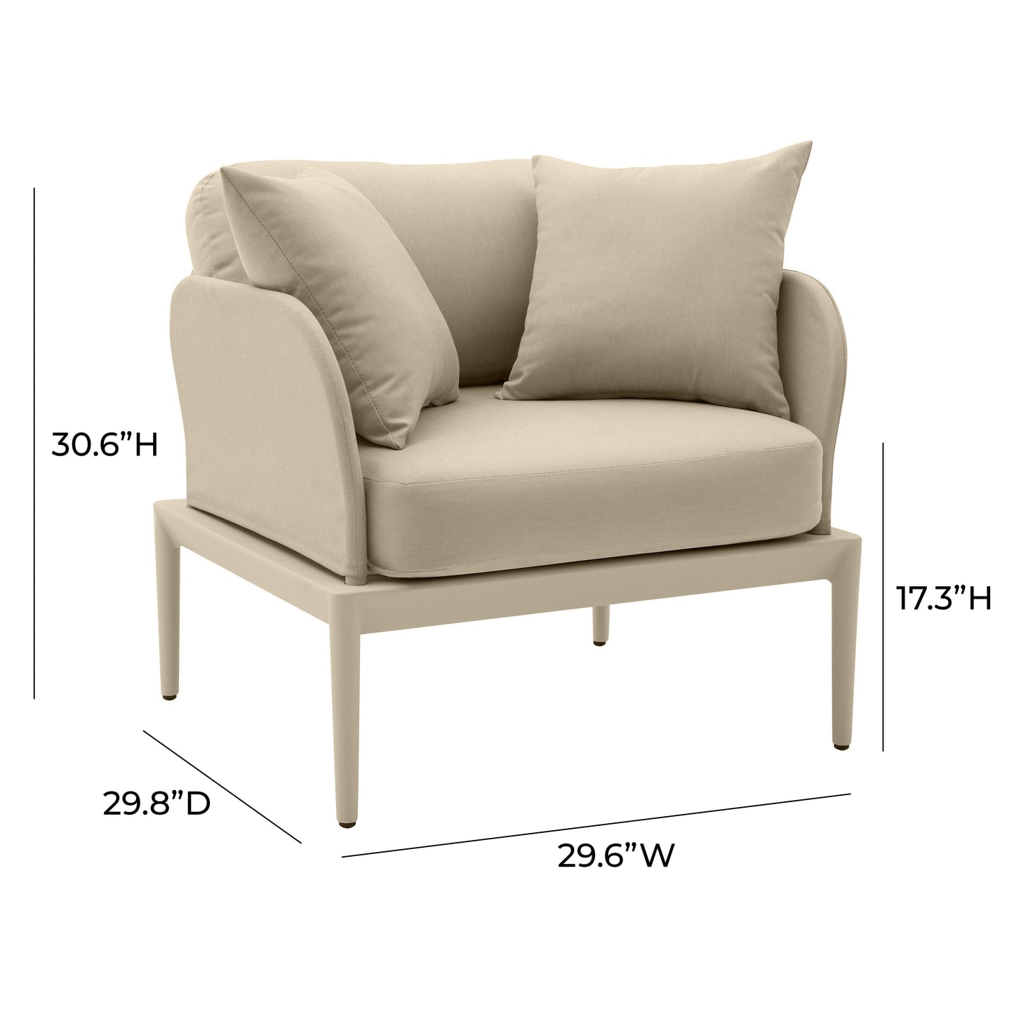 Kapri Outdoor Armchair Taupe by Tov Furniture