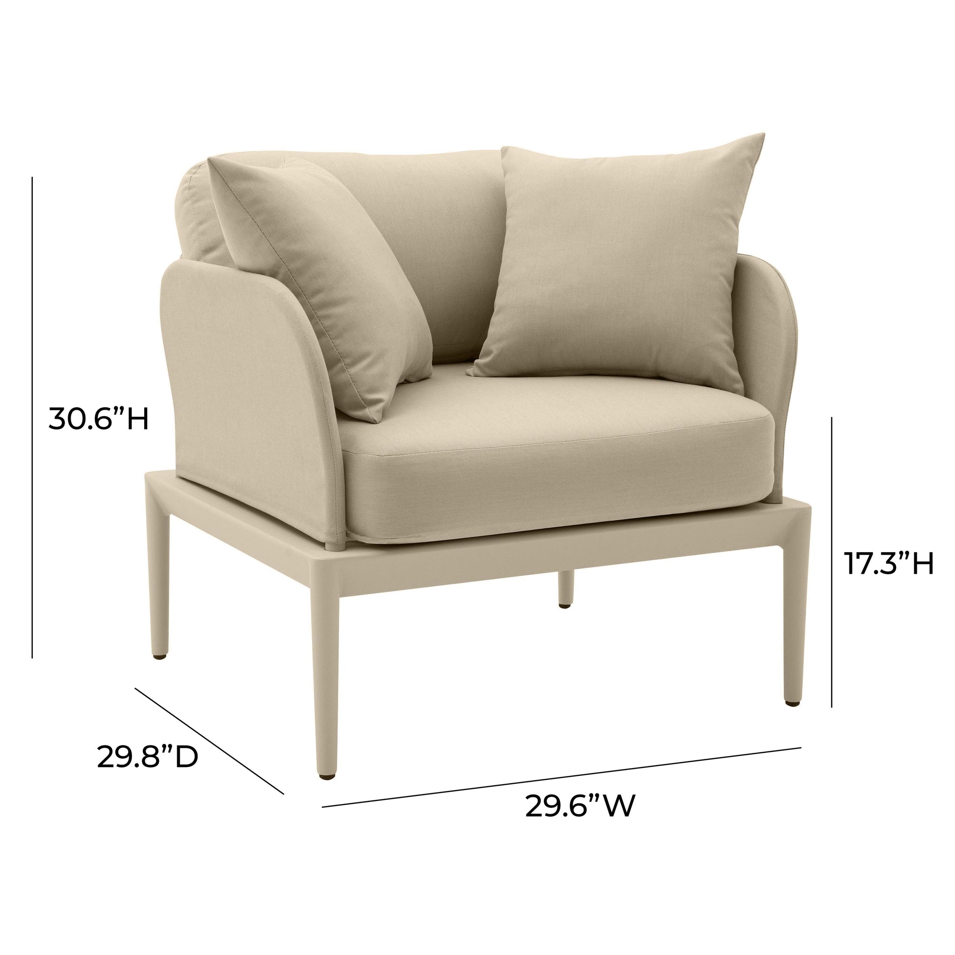 Kapri Outdoor Armchair Taupe by Tov Furniture