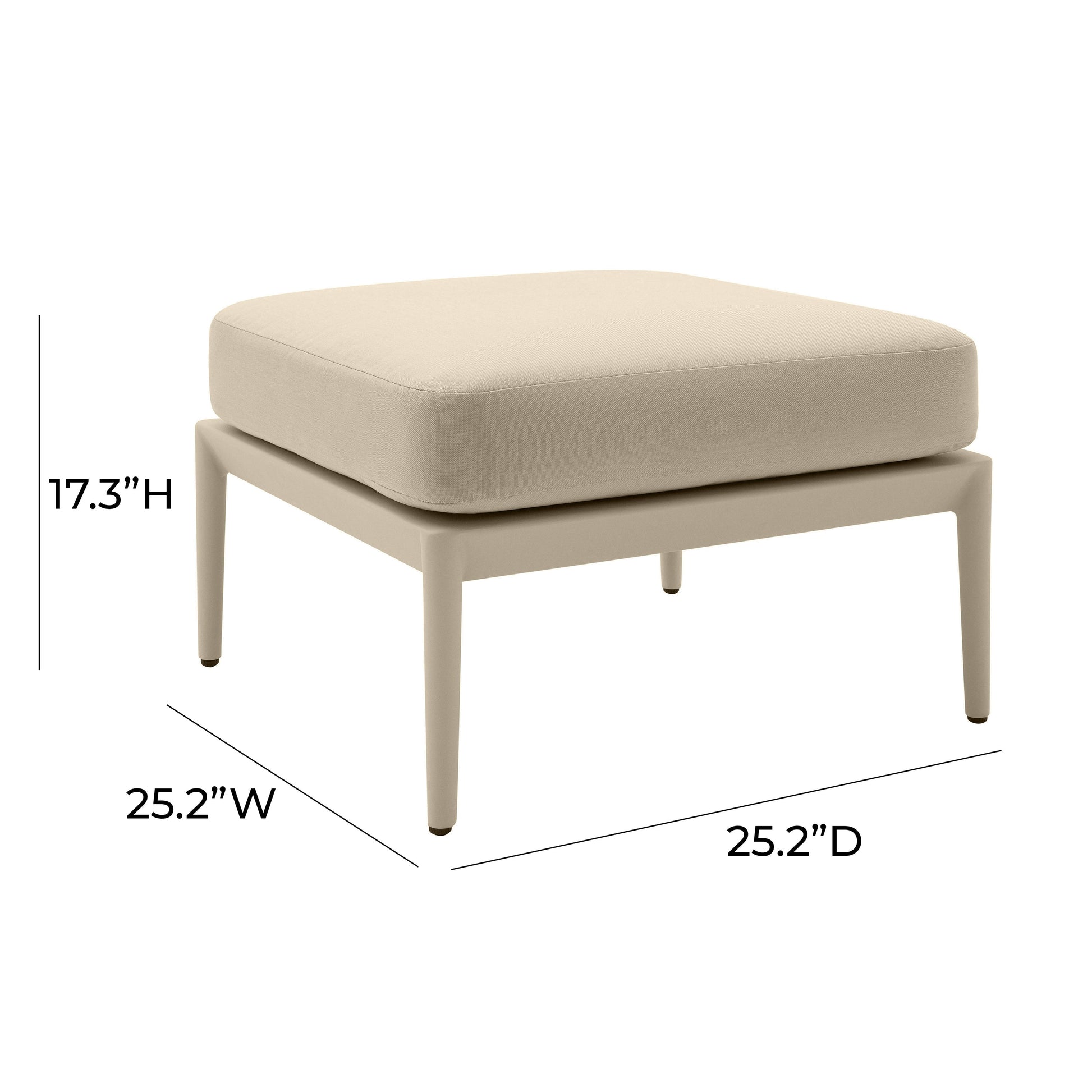 Kapri Outdoor Ottoman Taupe by Tov Furniture