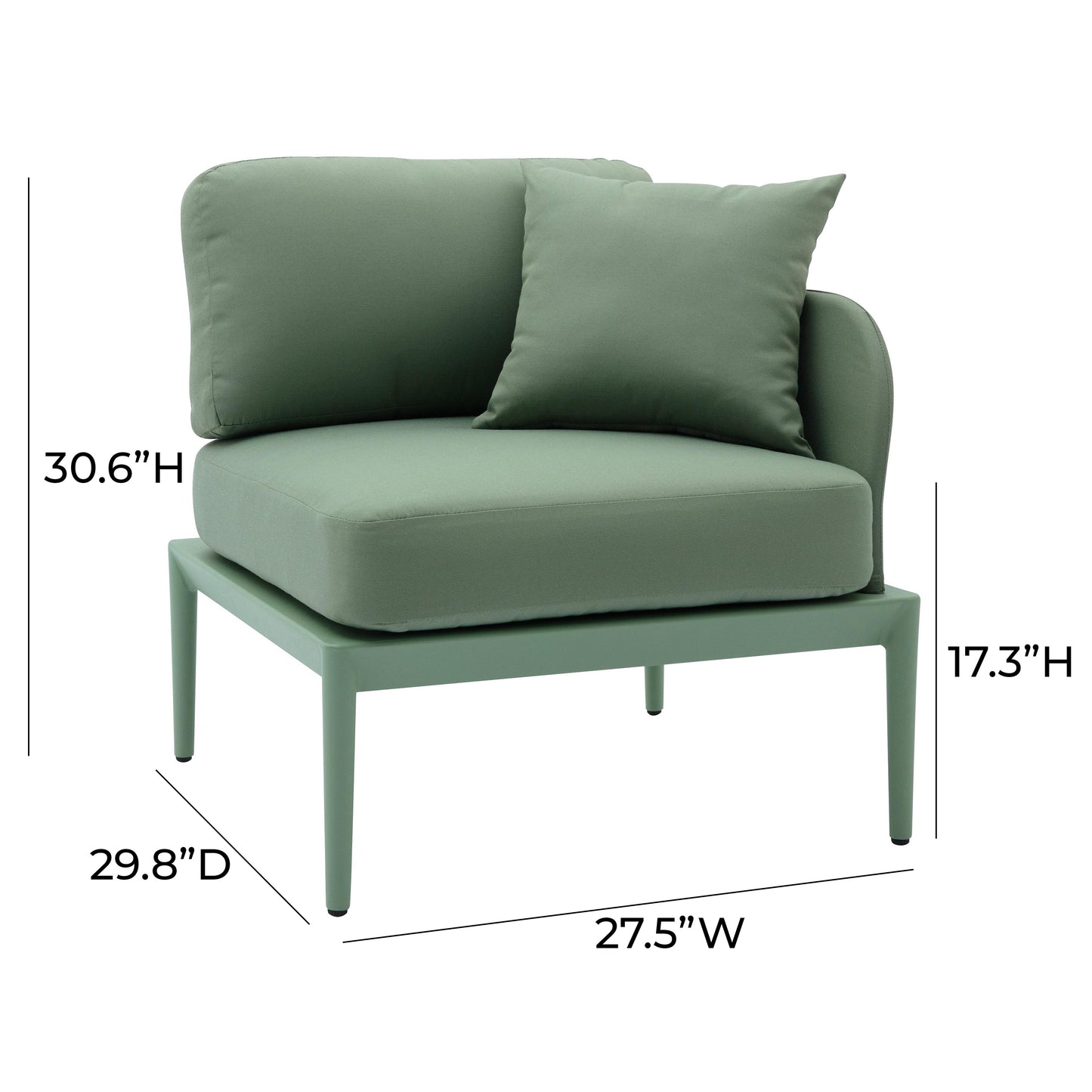 Kapri Modular Outdoor Corner Chair Moss Green by Tov Furniture