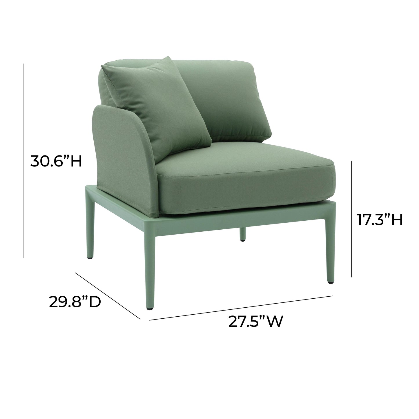 Kapri Modular Outdoor Corner Chair Moss Green by Tov Furniture