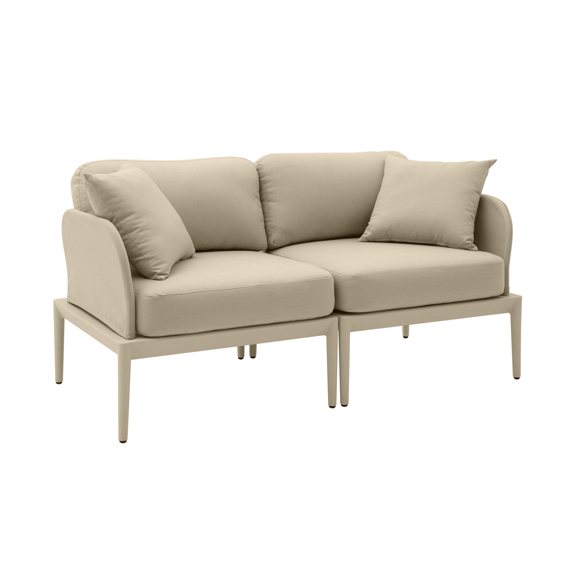 Kapri 55" Modular Outdoor Loveseat Taupe by Tov Furniture
