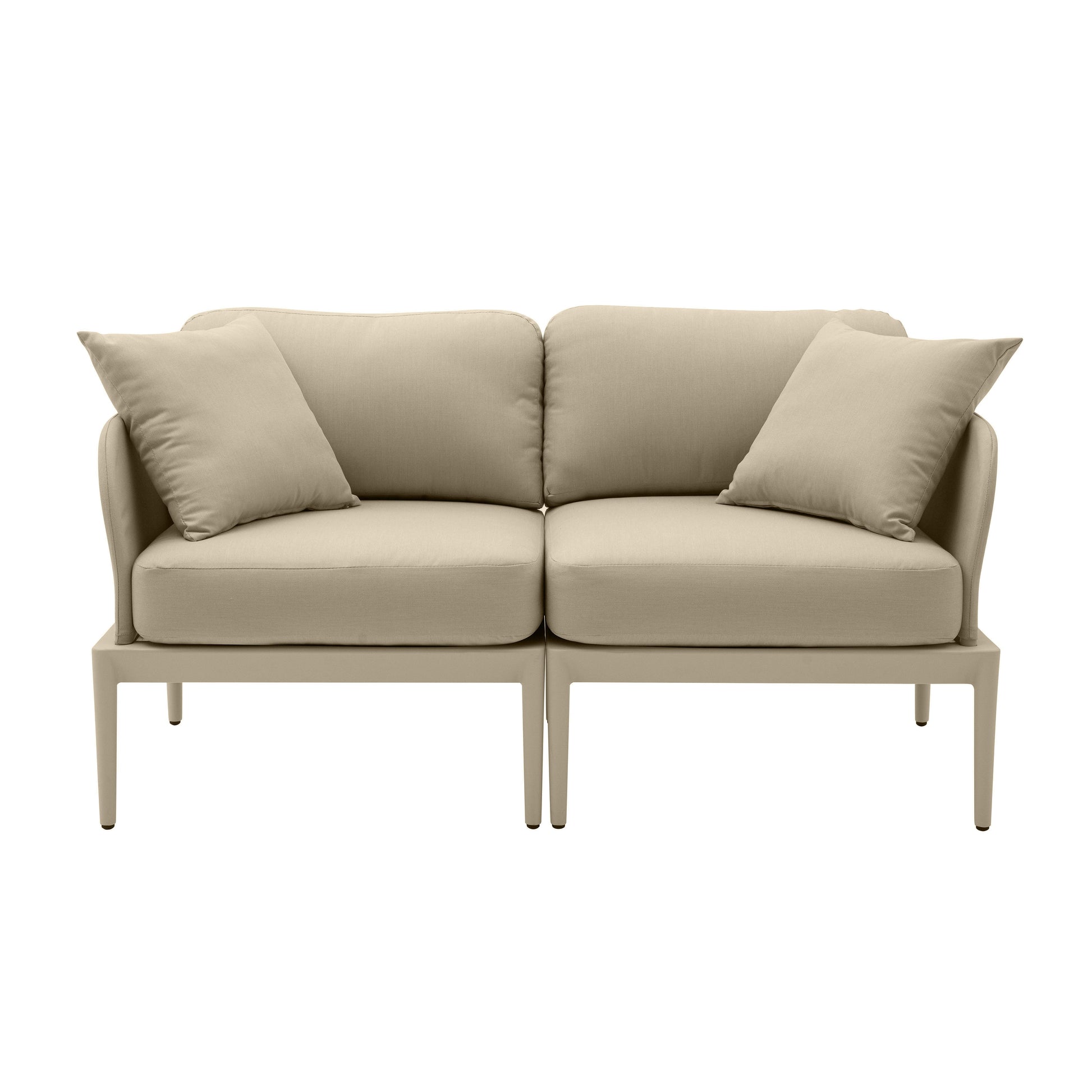 Kapri 55" Modular Outdoor Loveseat Taupe by Tov Furniture