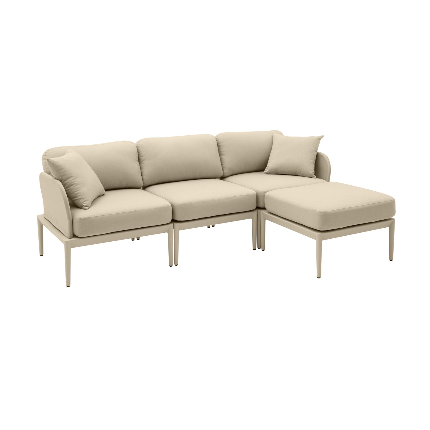 Kapri 4-Piece Modular Outdoor Sectional Taupe by Tov Furniture