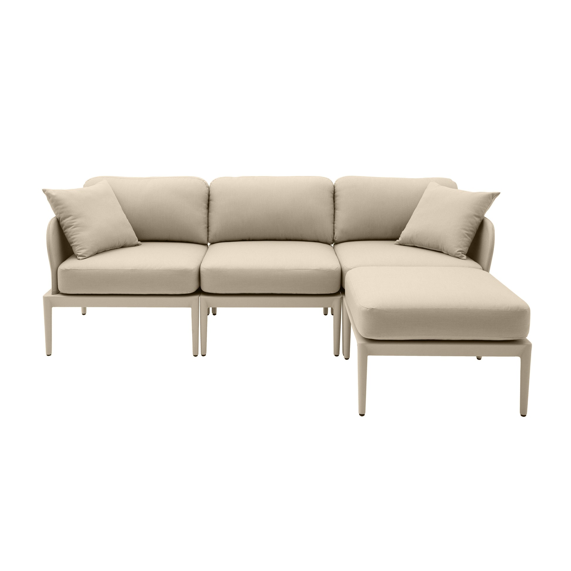 Kapri 4-Piece Modular Outdoor Sectional Taupe by Tov Furniture