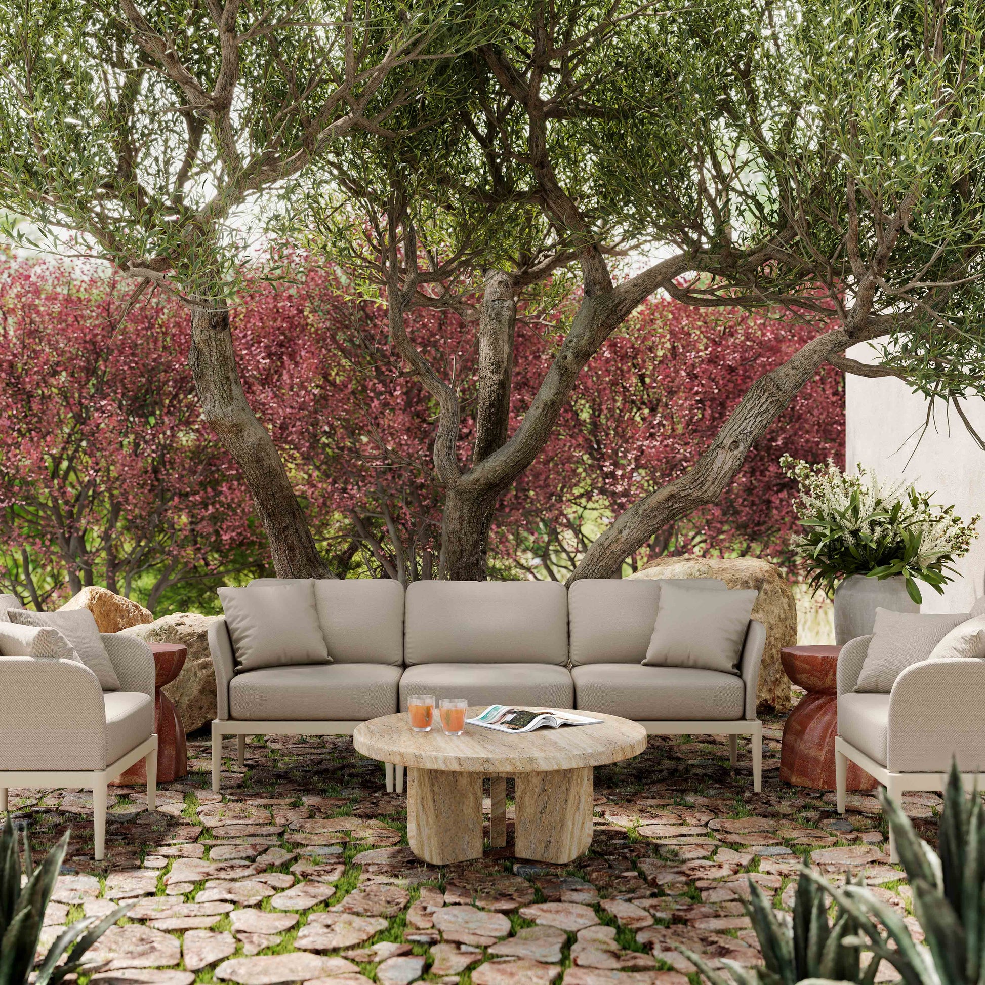 Kapri 80" Modular Outdoor Sofa Taupe by Tov Furniture