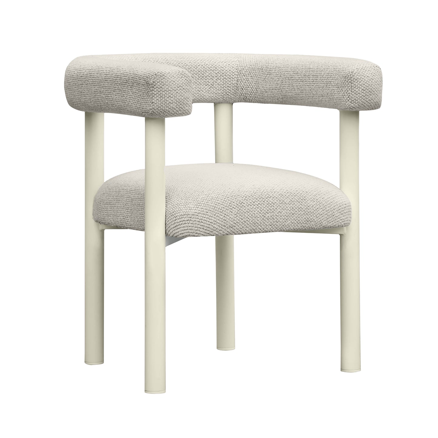 Jackie Cream Textured Contract-Grade Fabric Outdoor Dining Chair Cream by Tov Furniture