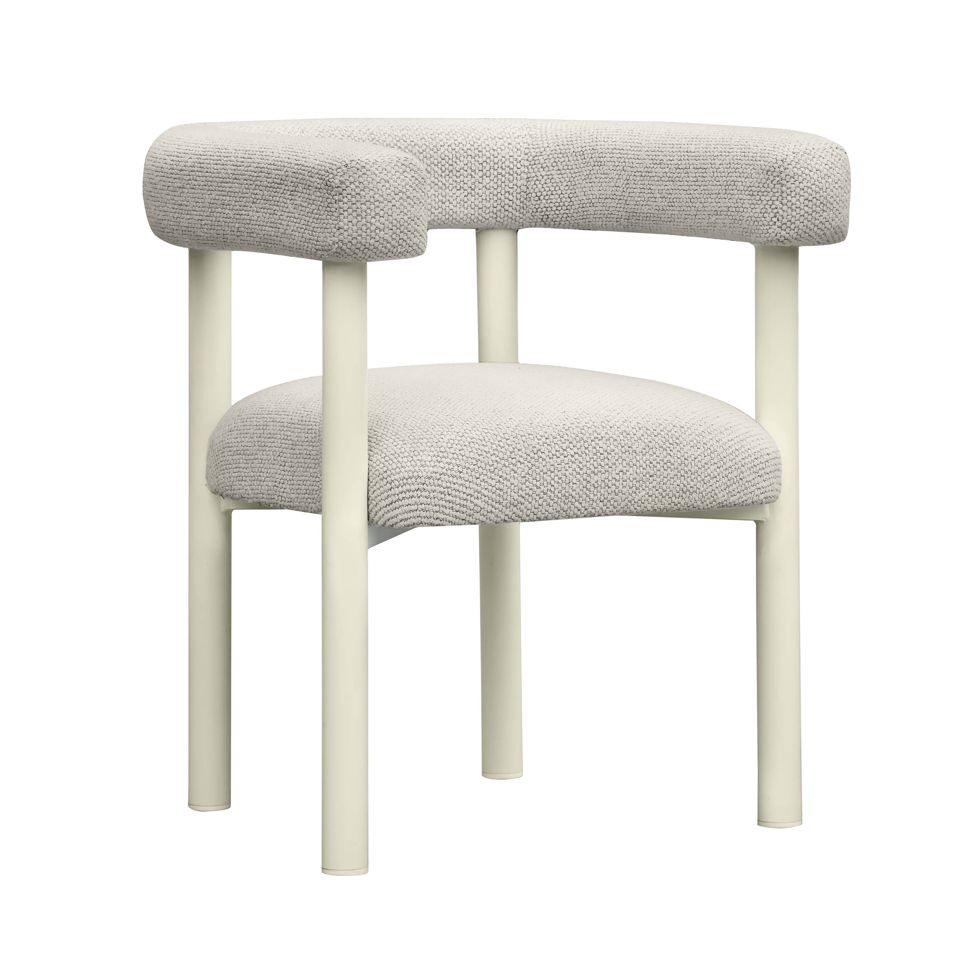 Jackie Cream Textured Contract-Grade Fabric Outdoor Dining Chair Cream by Tov Furniture
