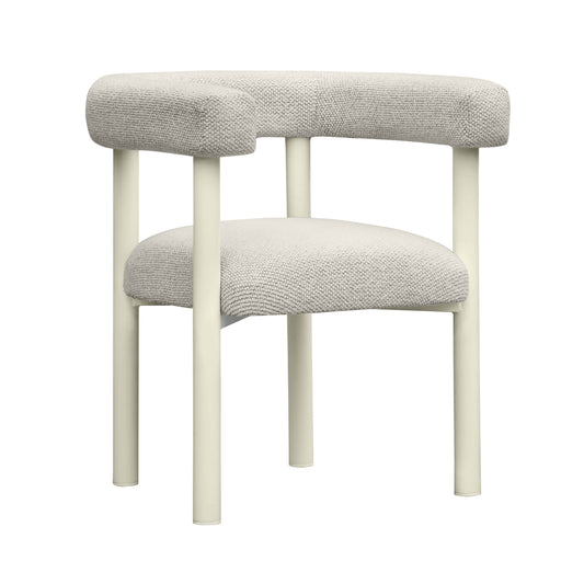 Jackie Cream Textured Contract-Grade Fabric Outdoor Dining Chair Cream by Tov Furniture