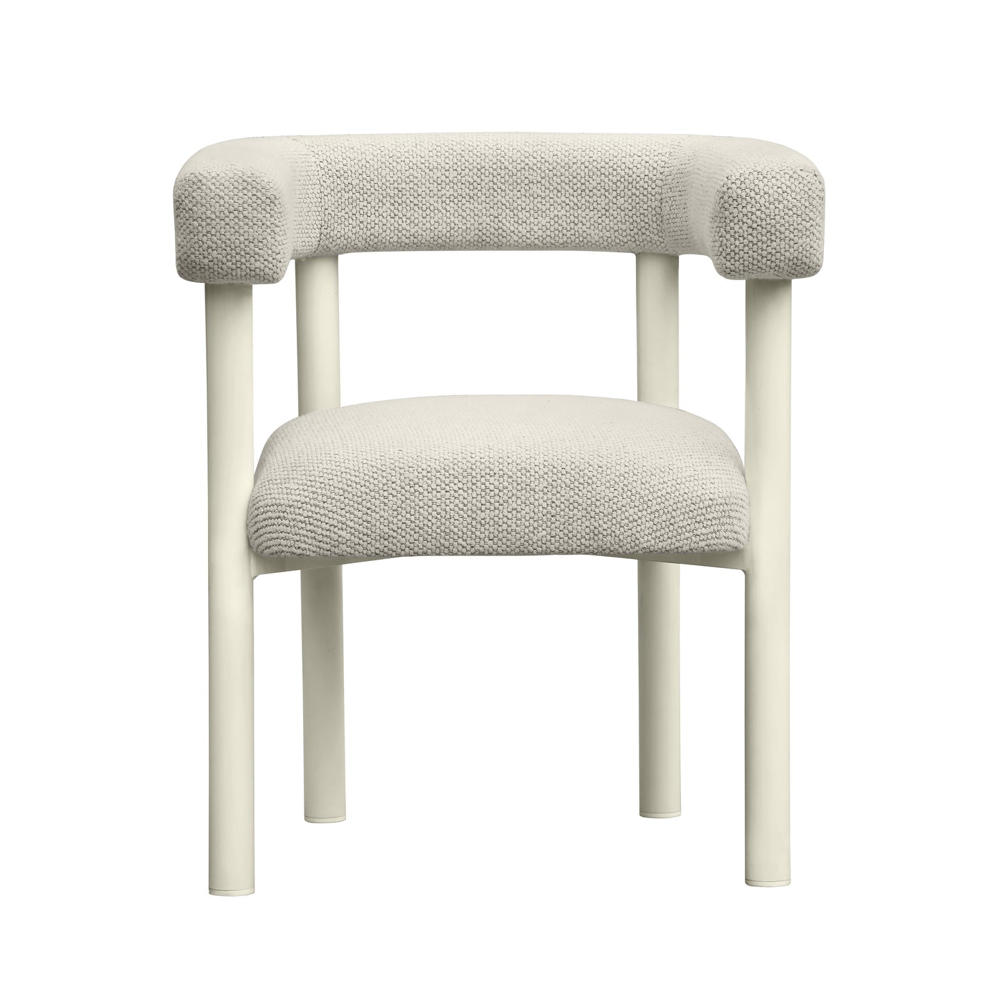 Jackie Cream Textured Contract-Grade Fabric Outdoor Dining Chair Cream by Tov Furniture