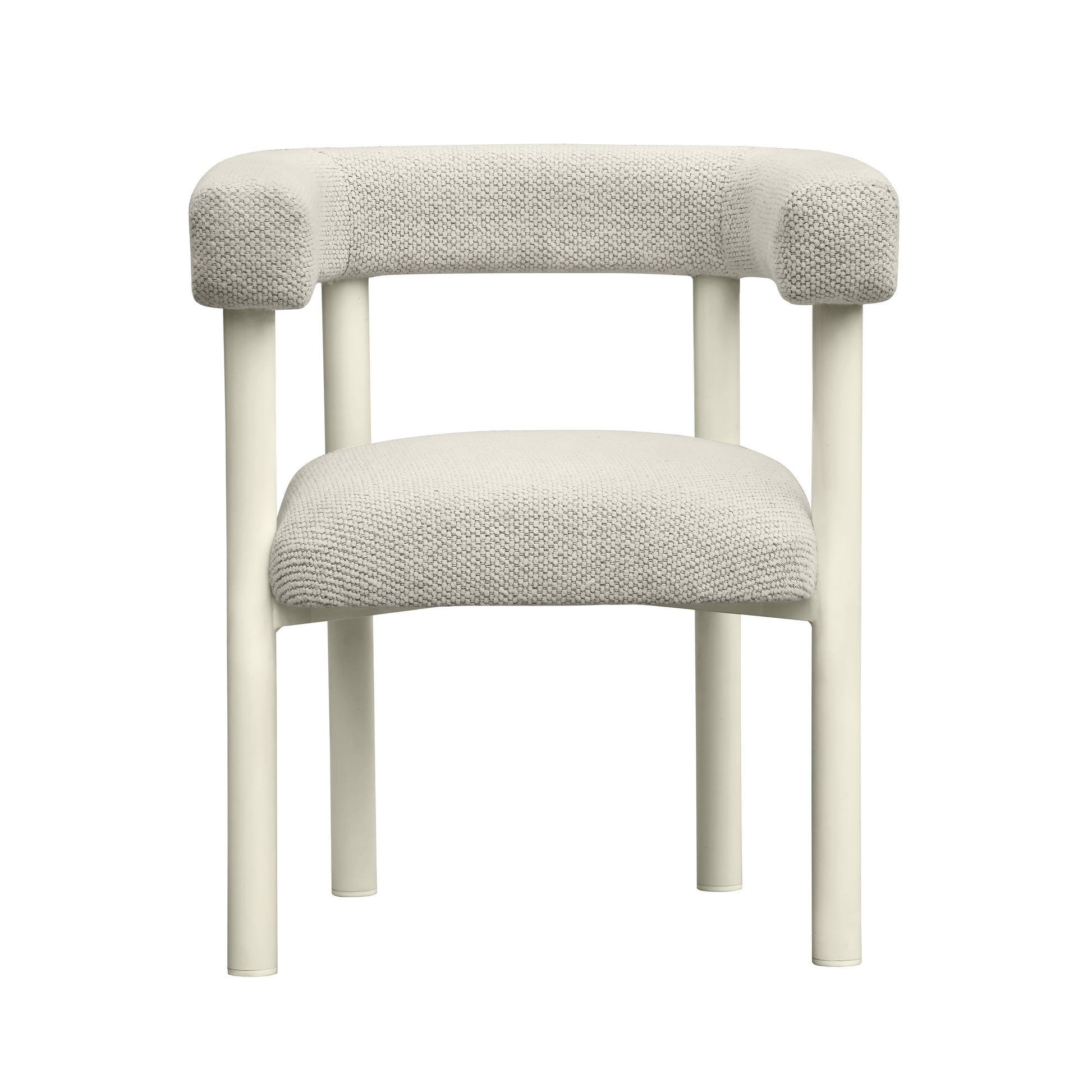 Jackie Cream Textured Contract-Grade Fabric Outdoor Dining Chair Cream by Tov Furniture