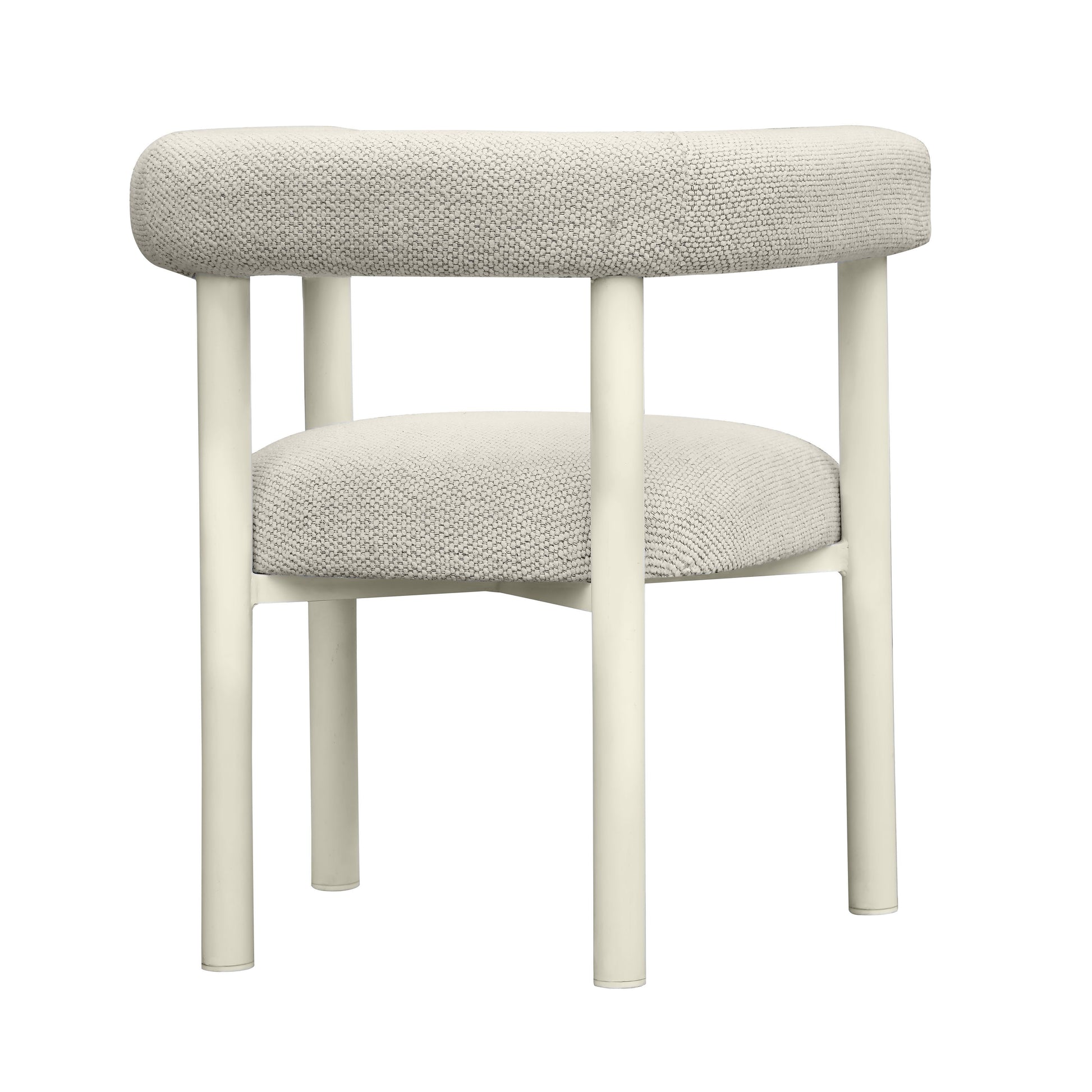 Jackie Cream Textured Contract-Grade Fabric Outdoor Dining Chair Cream by Tov Furniture