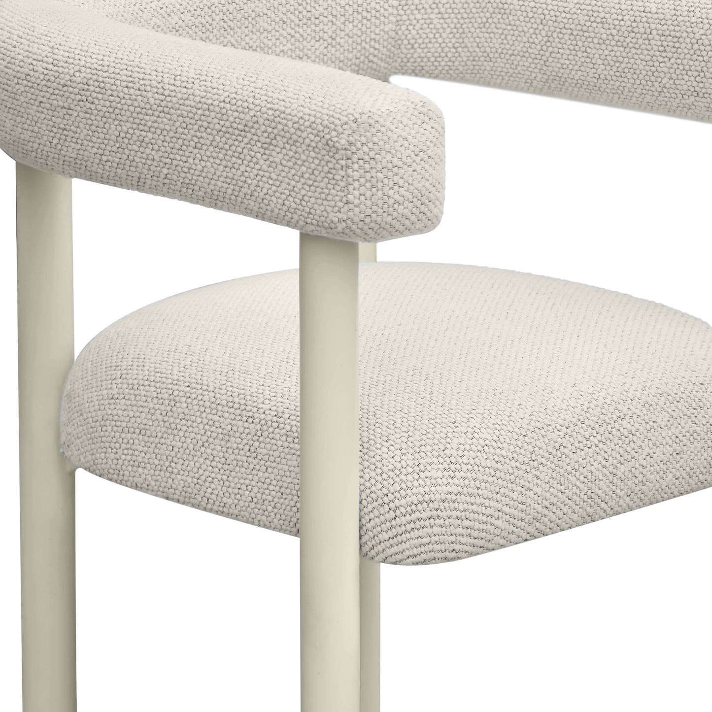 Jackie Cream Textured Contract-Grade Fabric Outdoor Dining Chair Cream by Tov Furniture