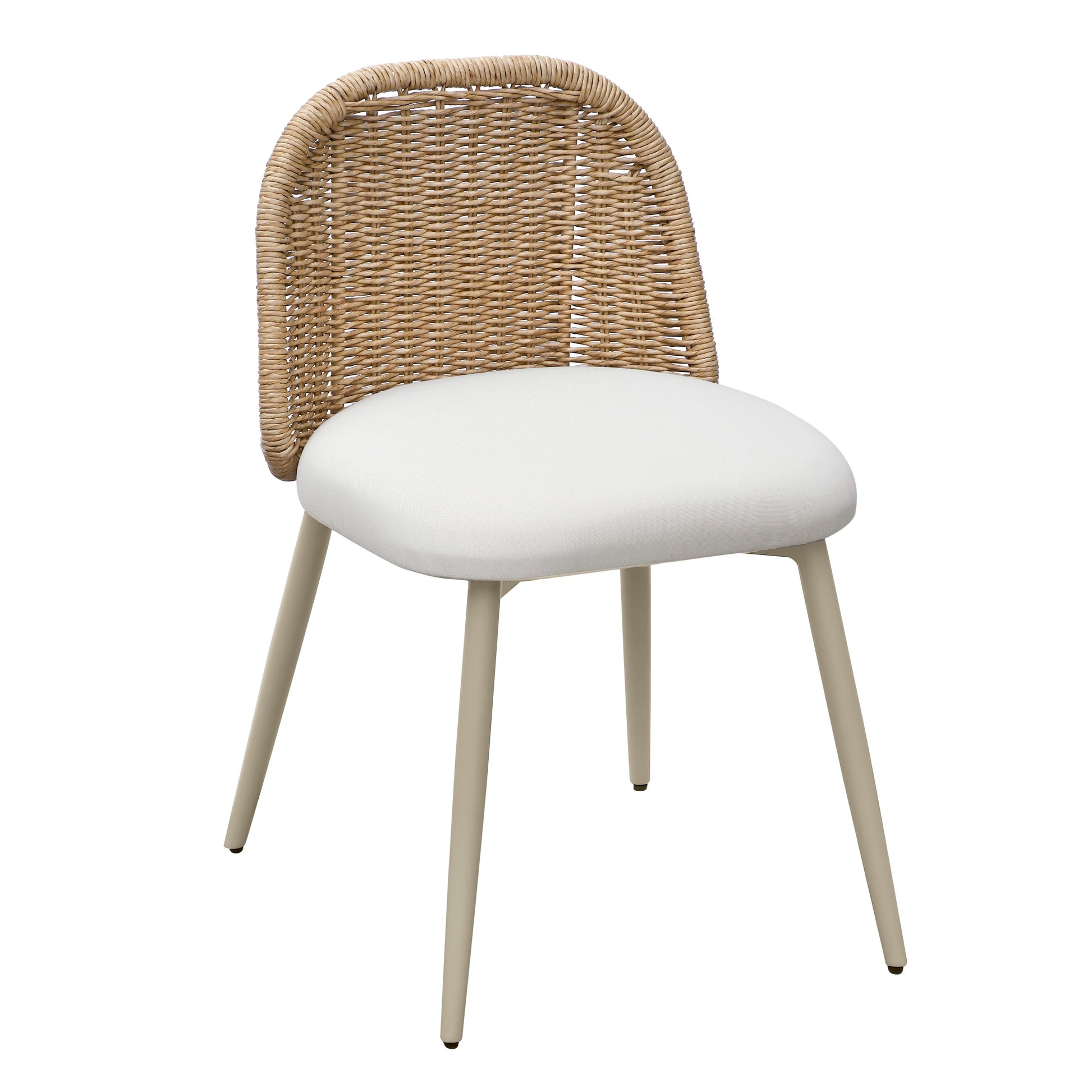 Alexa Rattan Performance Fabric Dining Chair Cream by Tov Furniture