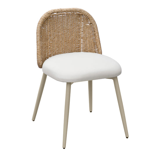 Alexa Rattan Performance Fabric Dining Chair Cream by Tov Furniture