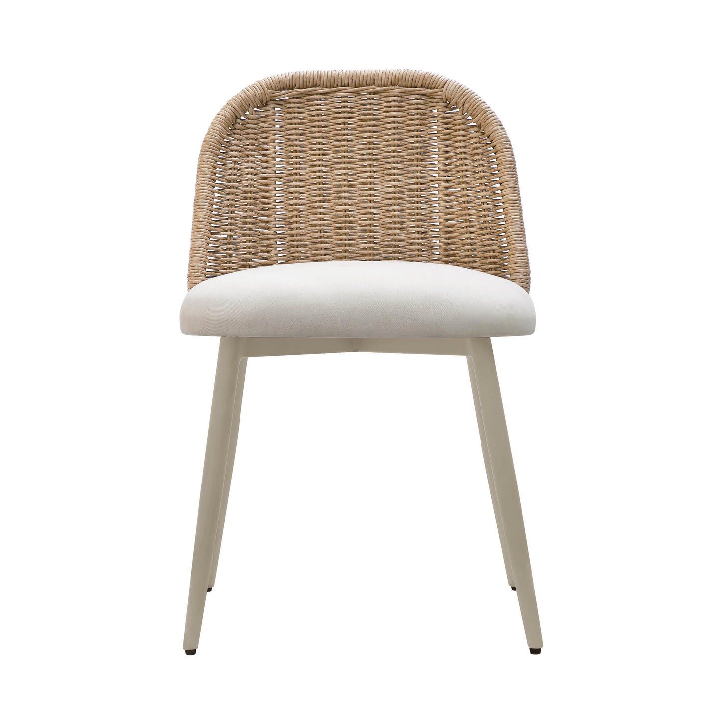 Alexa Rattan Performance Fabric Dining Chair Cream by Tov Furniture
