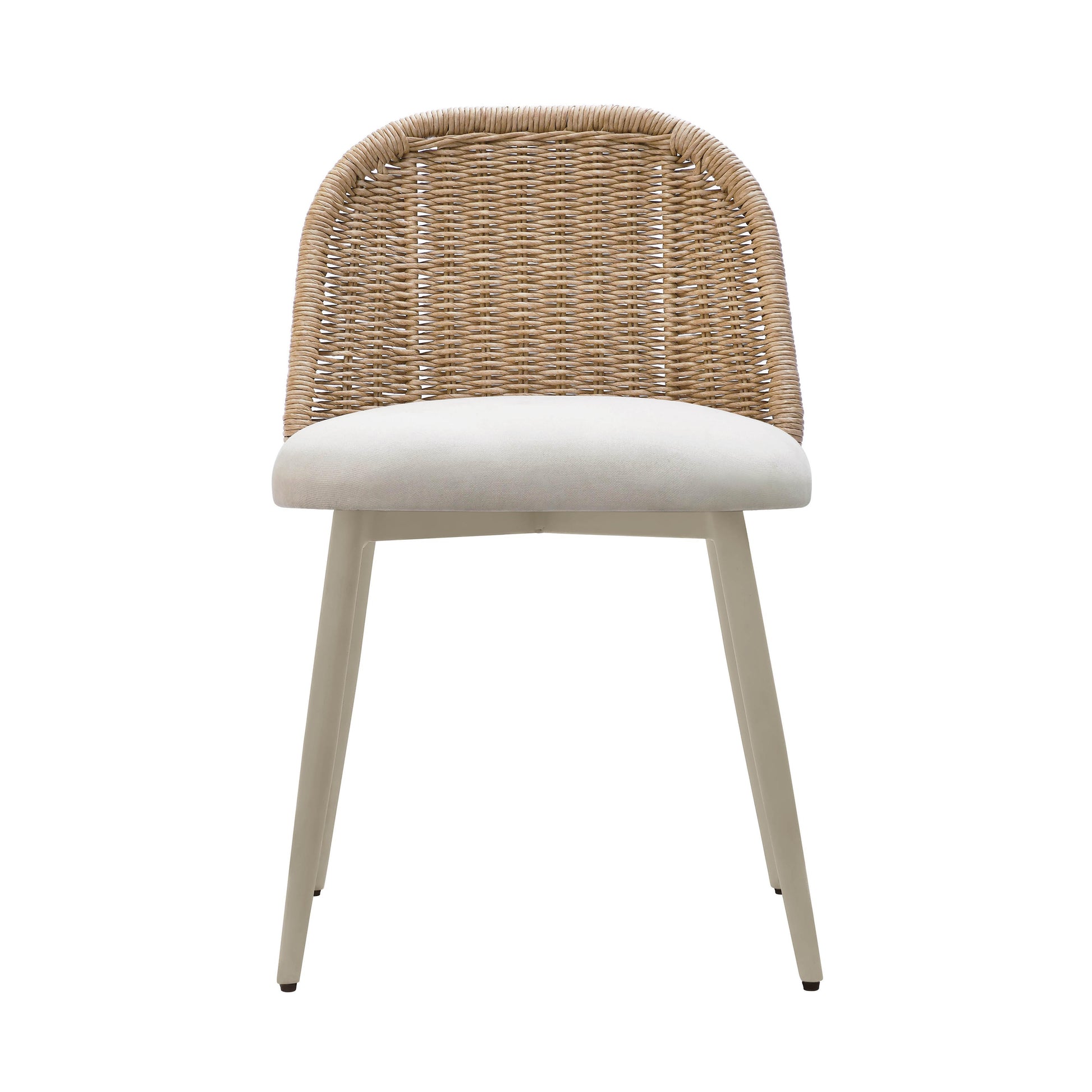 Alexa Rattan Performance Fabric Dining Chair Cream by Tov Furniture