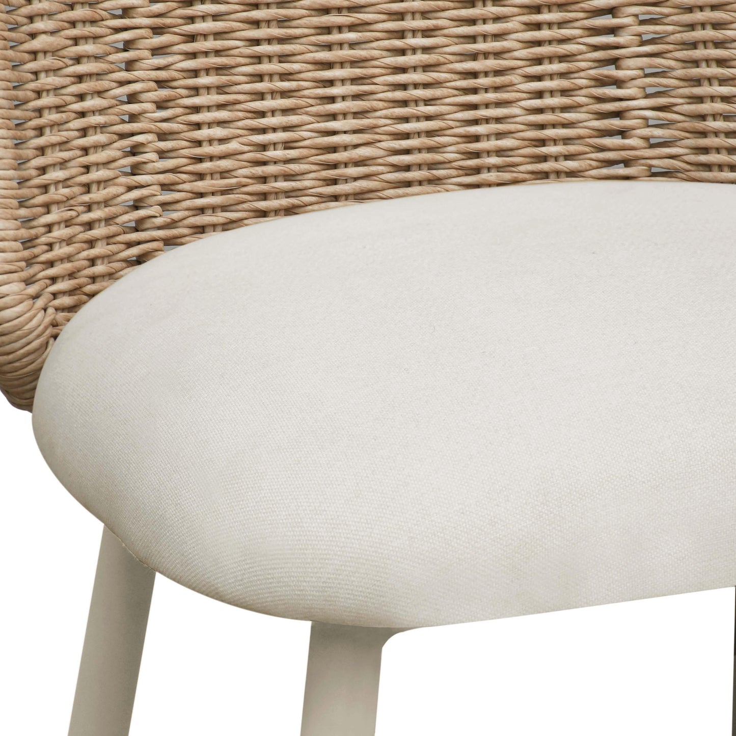 Alexa Rattan Performance Fabric Dining Chair Cream by Tov Furniture