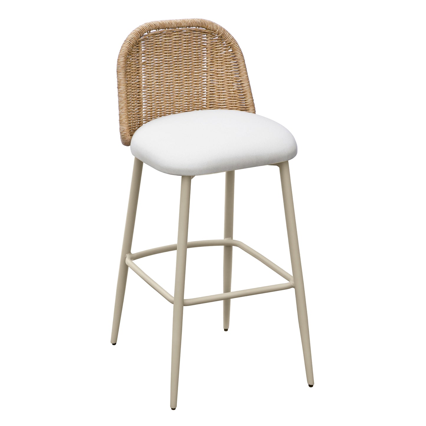 Alexa Cream Performance Fabric Outdoor Barstool by TOV