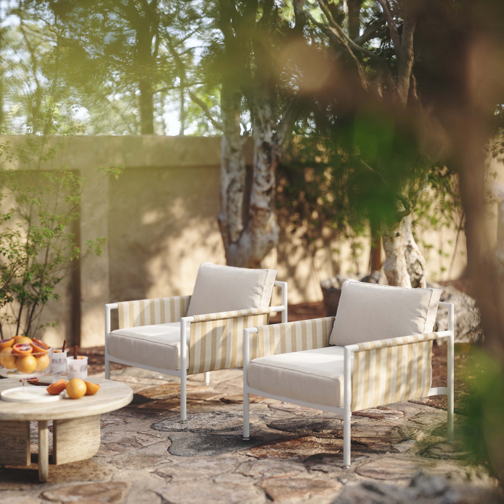 Dunes Cream Outdoor Armchair Cream by Tov Furniture
