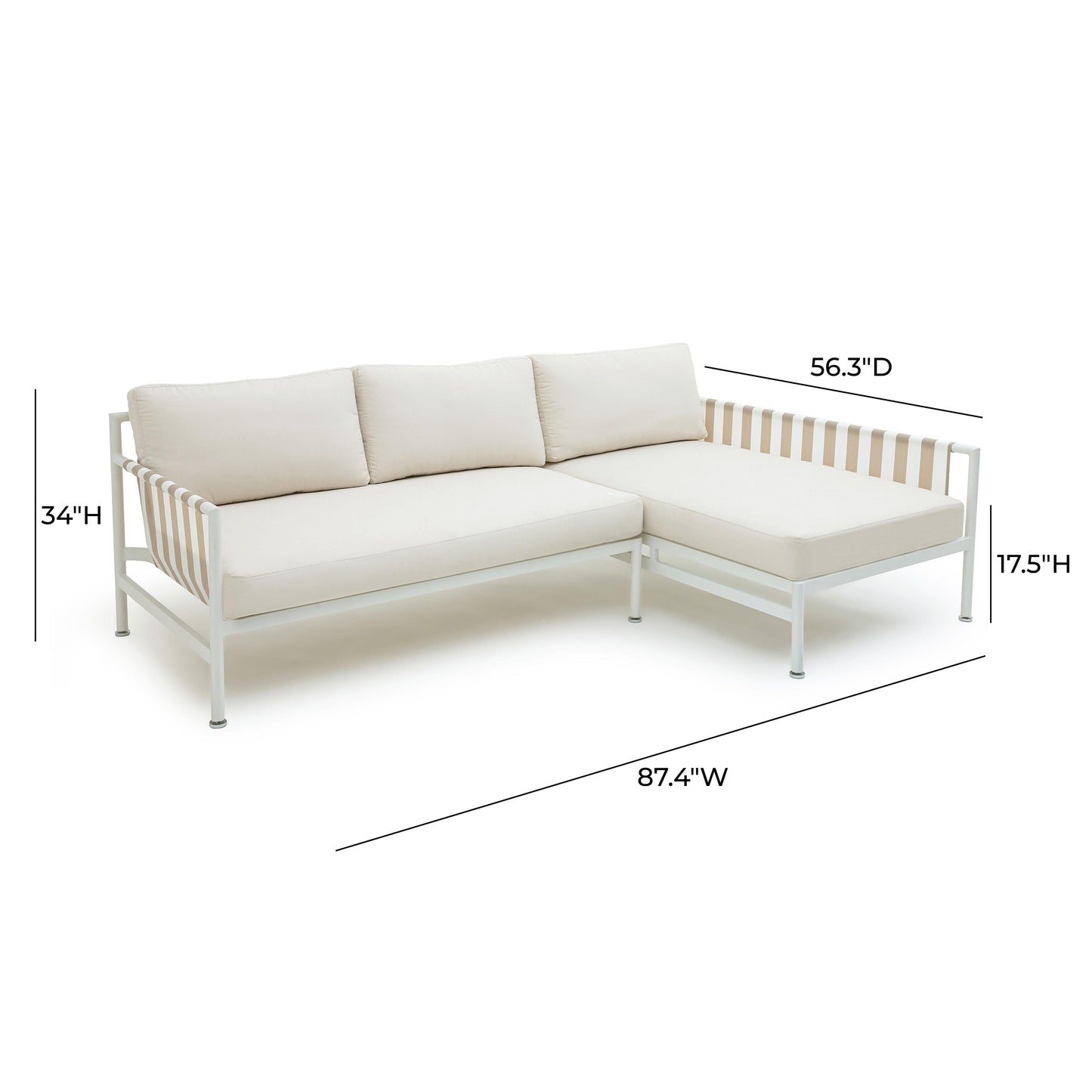 Dunes 2 Piece Cream Outdoor L Shaped Sectional by TOV O68968 O68969