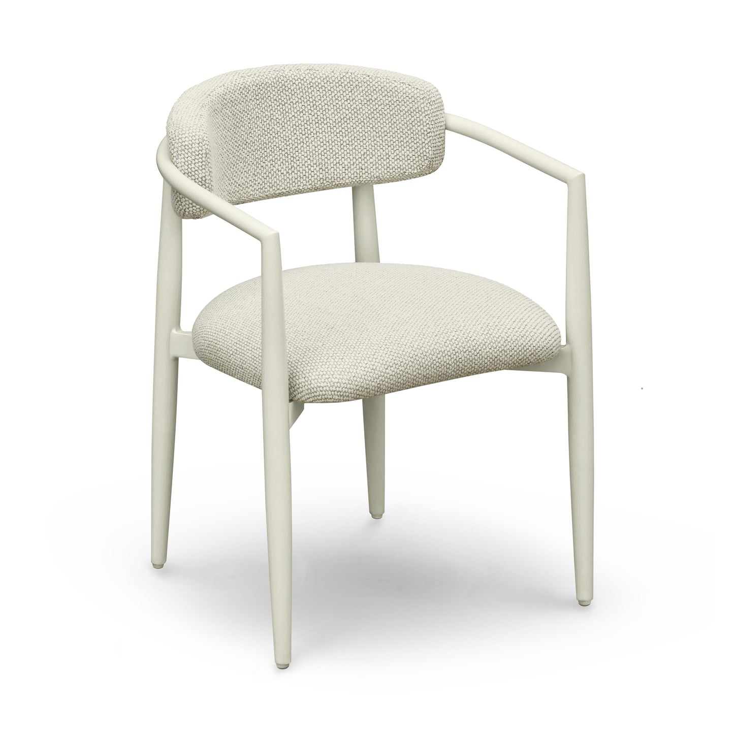 Annika Textured Contract-Grade Fabric Outdoor Dining Arm Chair Cream by Tov Furniture