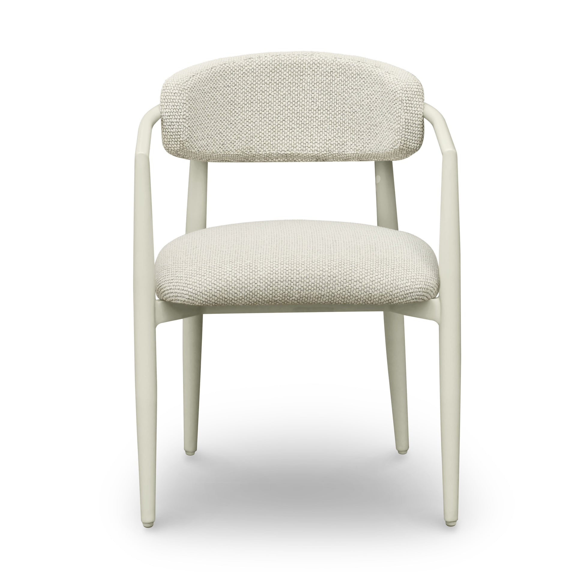 Annika Textured Contract-Grade Fabric Outdoor Dining Arm Chair Cream by Tov Furniture