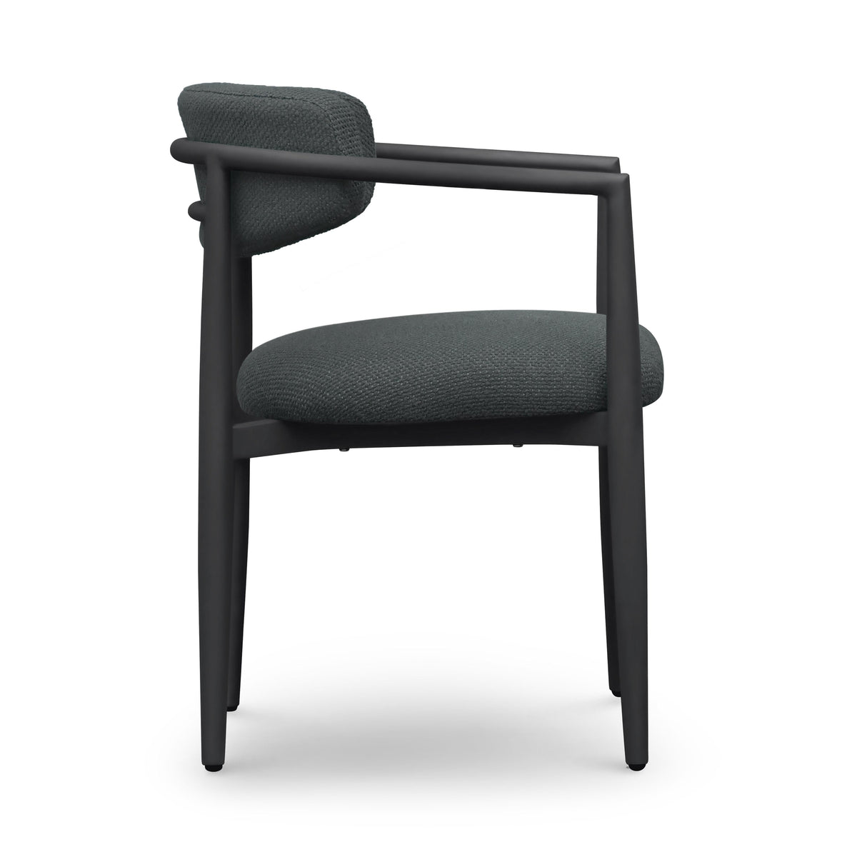 Annika Black Textured Contract-Grade Fabric Outdoor Dining Arm Chair by TOV Furniture – photo 4 of 7
