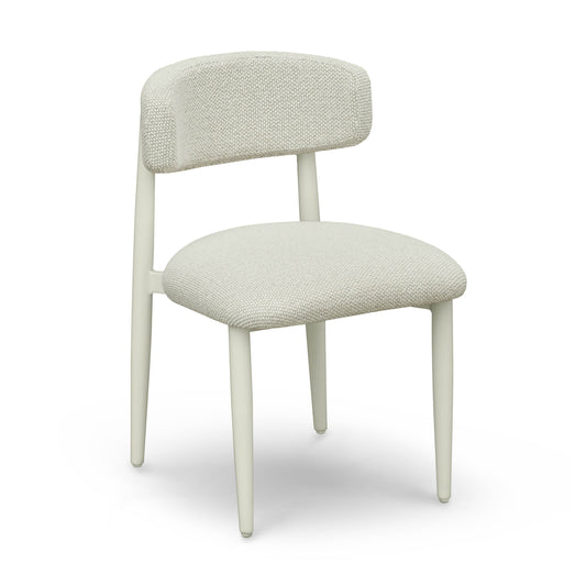 Annika Textured Contract-Grade Fabric Outdoor Dining Side Chair Cream by Tov Furniture
