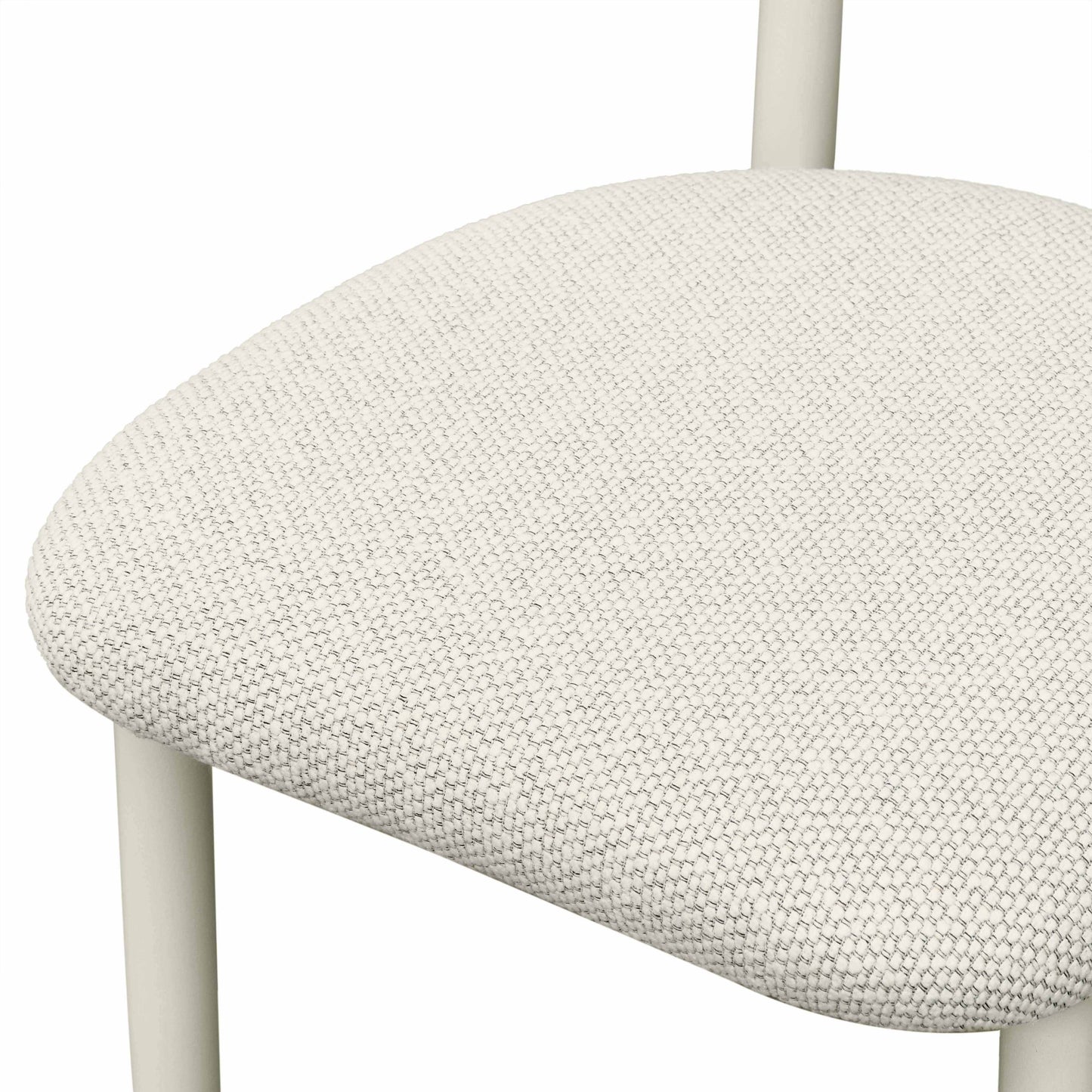 Annika Textured Contract-Grade Fabric Outdoor Dining Side Chair Cream by Tov Furniture