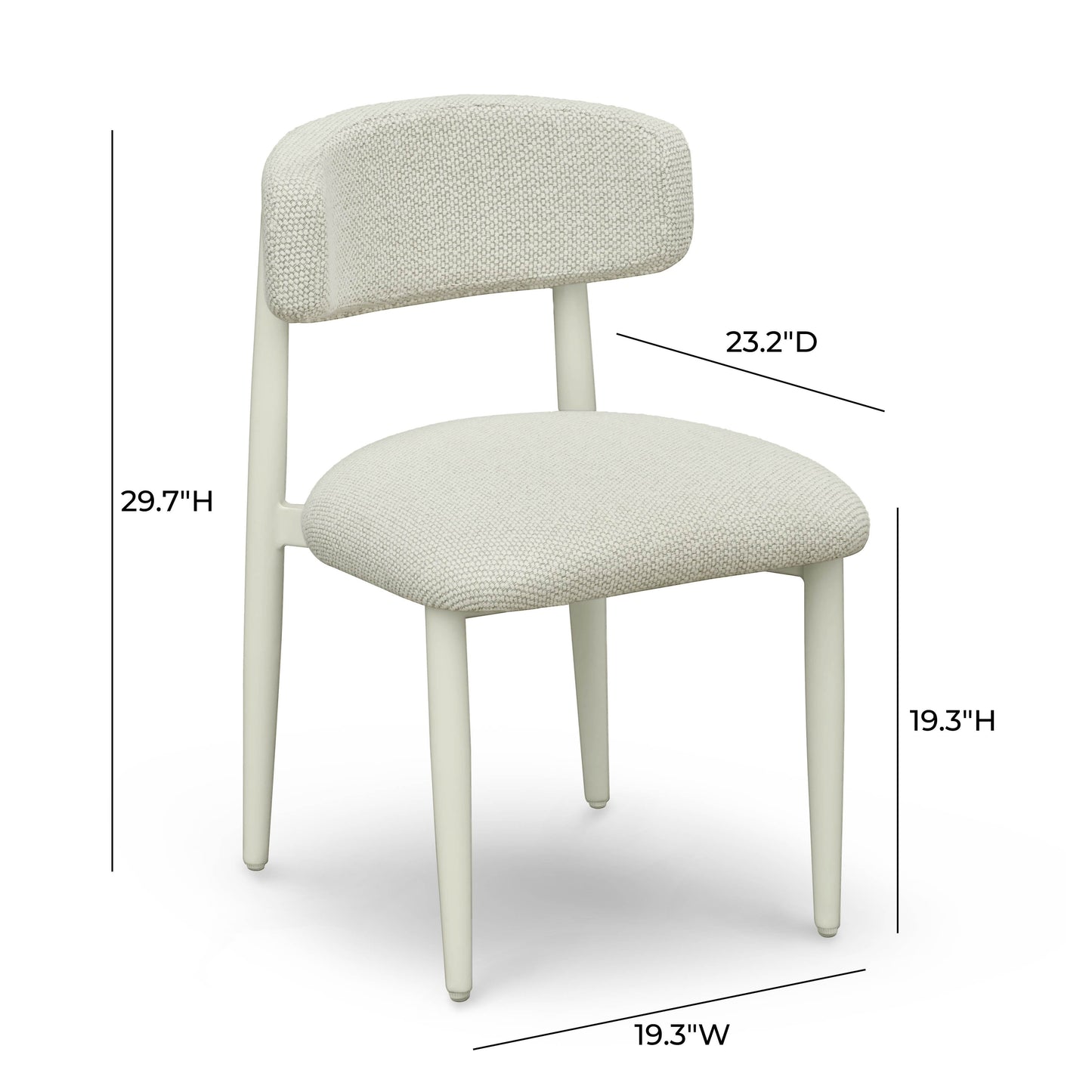 Annika Textured Contract-Grade Fabric Outdoor Dining Side Chair Cream by Tov Furniture