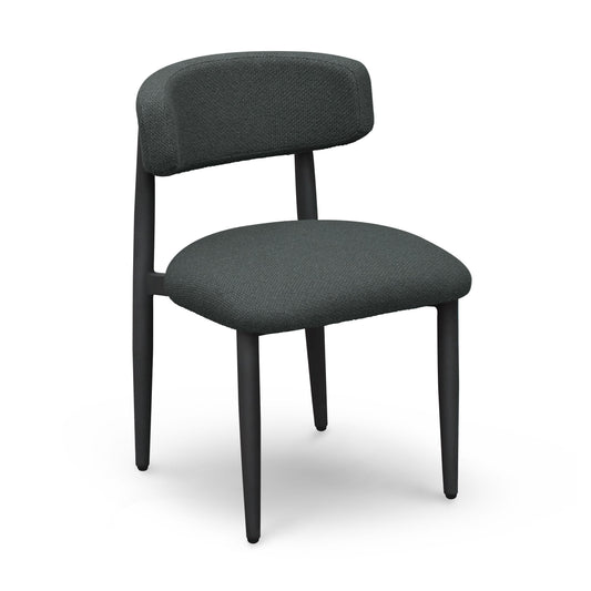 Annika Textured Contract-Grade Fabric Outdoor Dining Side Chair Black by Tov Furniture
