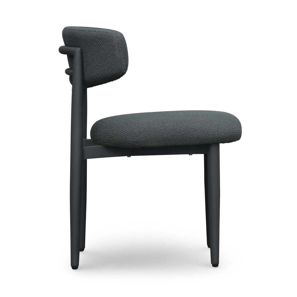 Annika Black Textured Contract-Grade Fabric Outdoor Dining Side Chair by TOV Furniture – photo 4 of 8