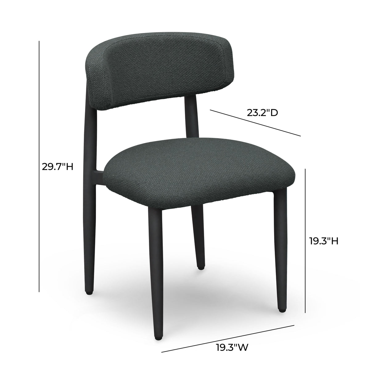 Annika Black Textured Contract-Grade Fabric Outdoor Dining Side Chair by TOV Furniture – photo 7 of 8